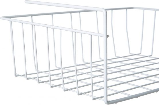 Premier Housewares 509718 Shelf Storage Basket, 39 cm-White, Metal - Image 4