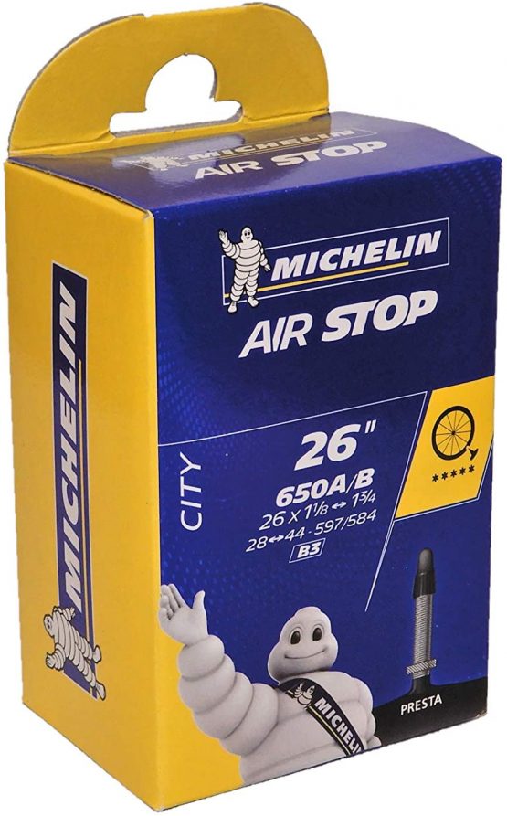 Cicli Bonin Unisex's Michelin 26 B3 Pr Tube, Black, One Size/29 mm
