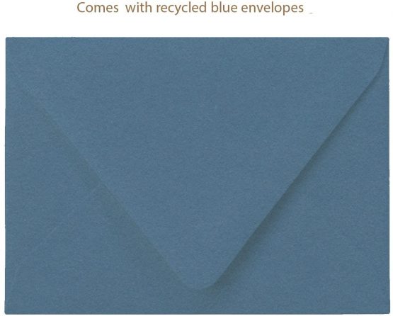 20 Eco-Friendly Blank Landscape Greeting Cards with Recycled Blue Envelopes - Image 3