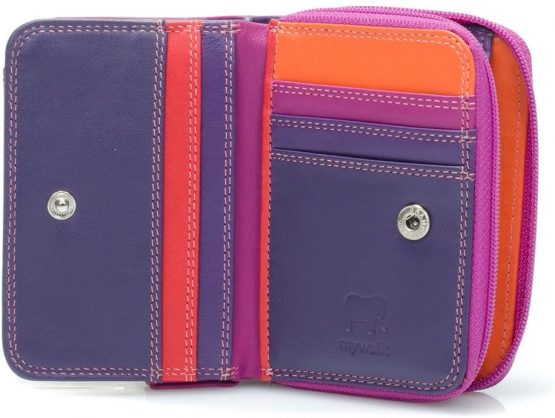 Leather women's Wallet MYWALIT - Small Zip Wallet - 226-75 Sangria - Image 3