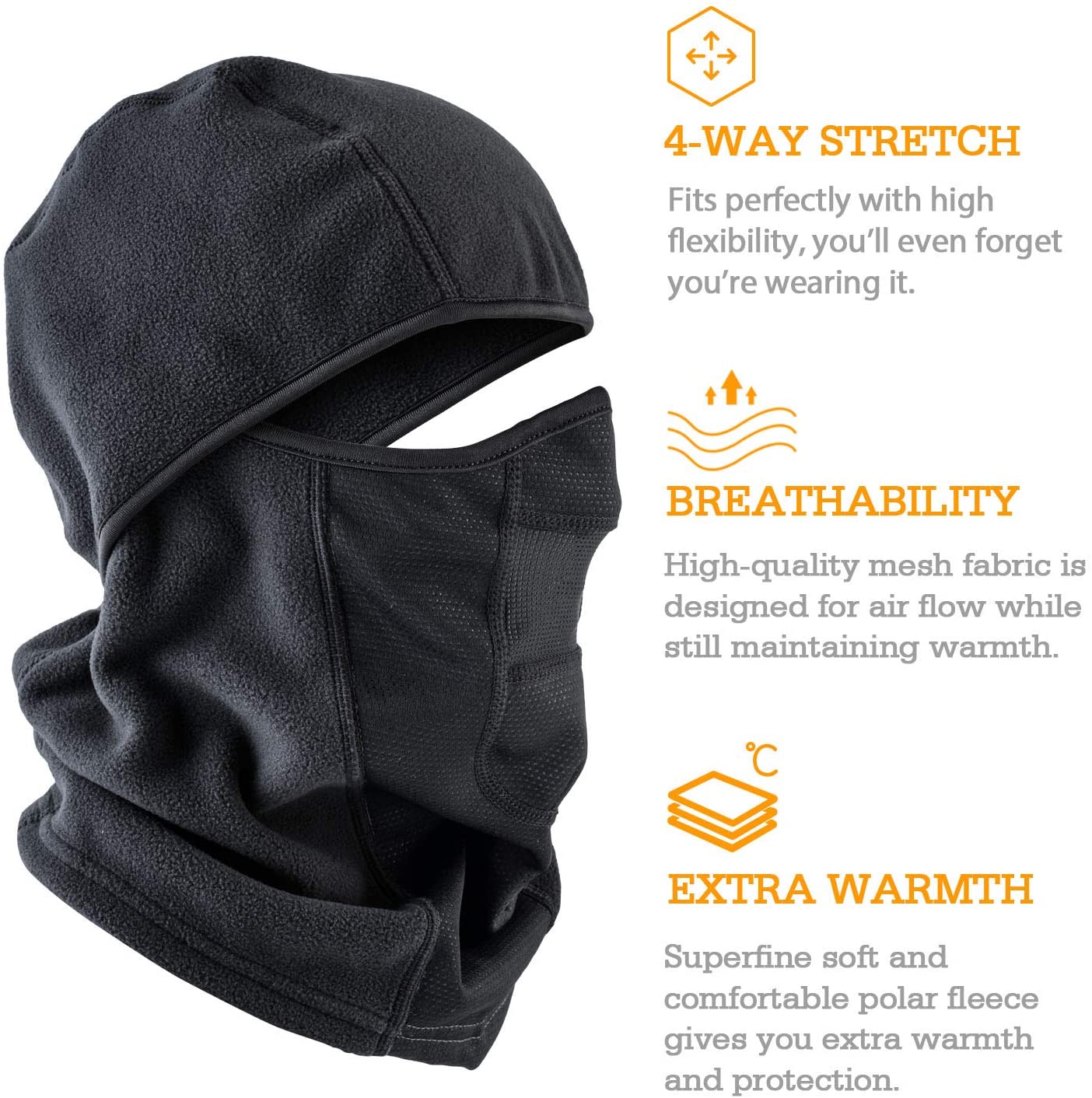 AstroAI Ski Mask Balaclava Windproof Breathable Winter Full Face Cover ...