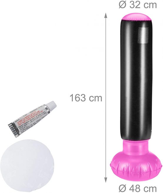 Relaxdays Standing Punch Bag, Free Standing Punch Bag for Inflation, Punch Column for Frustration Removal & Party Fun - Image 4