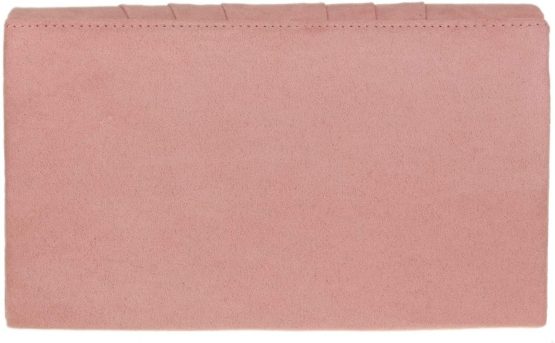 Girly HandBags Faux Suede Clutch Bag Pleated Design Evening Party Womens - Image 3
