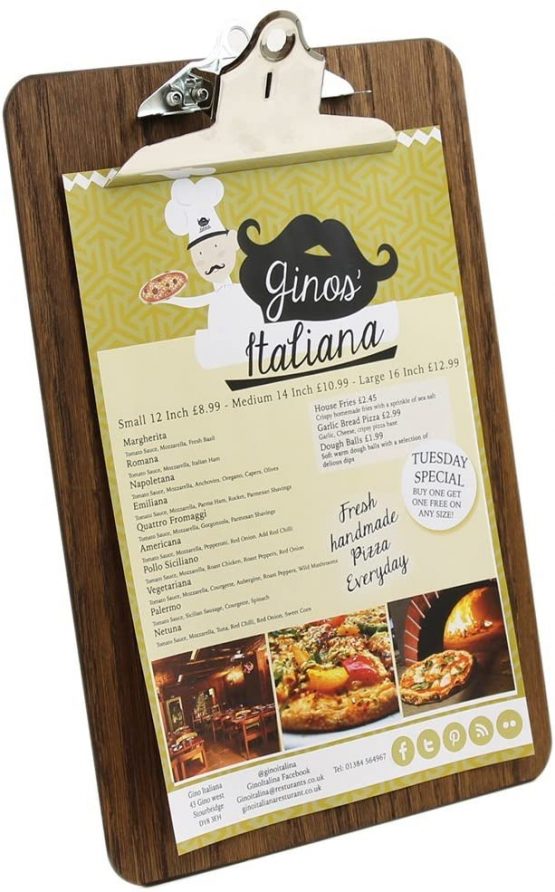 Chalkboards UK Premium Clip Board, Wood, Dark Oak, 34 x 24 x 0.4 cm - Image 2
