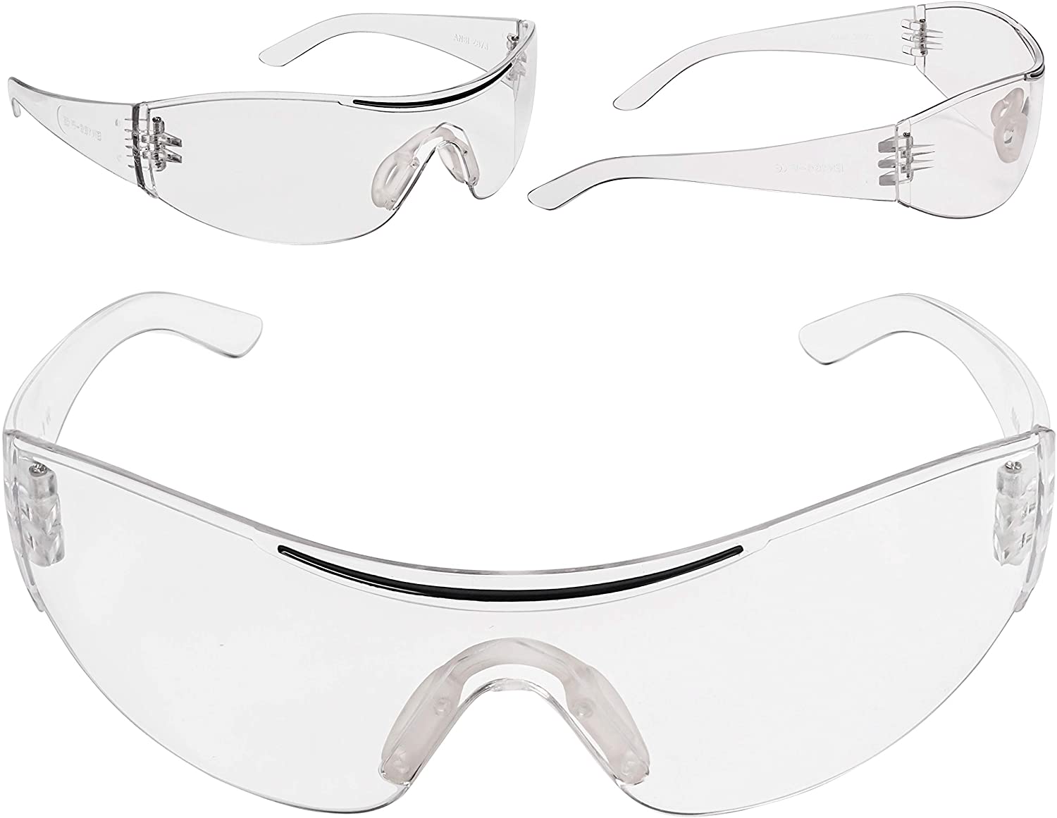 Kurtzy 12 Pack Of Wrap Around Safety Glasses With Clear Lenses And Rubber Nose Grips For A Safe 1328