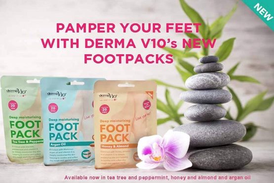 Derma V10 Foot Pack Mask (6 Pack) Deep Moisturising Tea Tree and Peppermint, Honey and Almond and Argan Oil Hemp Seed Oil Variety Bundle (Tea Tree & Peppermint, Honey & Almond, Argan Oil) - Image 2