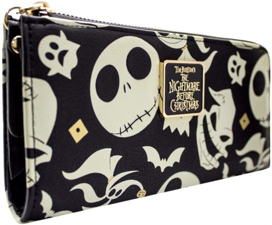 Nightmare Before Christmas Jack Oogie and Zero Coin and Card Clutch Purse Black