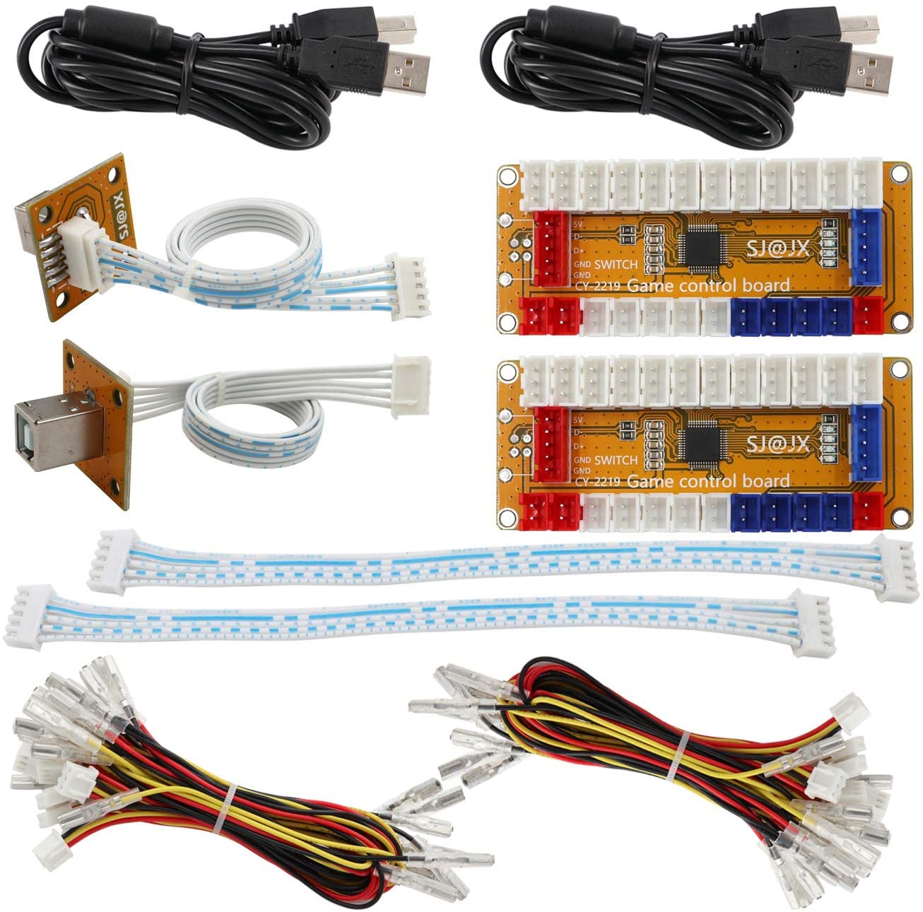 SJ@JX Arcade Game USB Encoder Zero Delay 2 Player Gamepad LED Button Joystick Controller for Nintendo Switch PC PS3 Retropie Raspberry Pi MAME