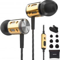 Betron AX1 Earphones In Ear Earbuds Headphones with Microphone Bass Driven Sound Noise Isolating Ear Phone Tips Wired 3.5mm Jack for Laptop Computer Tablet MP3 Player iPhone iPad Smartphones etc