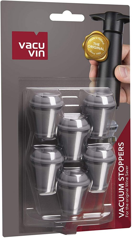 Vacu Vin 6 piece stopper for wine, Grey) - Image 3