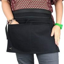 Bunse 6 Pocket Denim Market Trader Money Belt for Restaurants, Festivals, Fetes, Sports Clubs (Black, Qty 1)