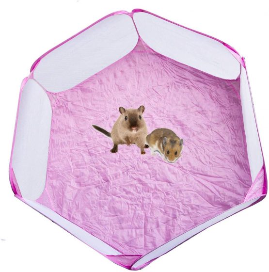 Portable Hamster Playpen Guinea Pig Playpen Small Animal Play Pen Hamsters Run Playpen Pets Pop Open Exercise Yard Fence for Rabbits, Chinchillas and Hedgehogs
