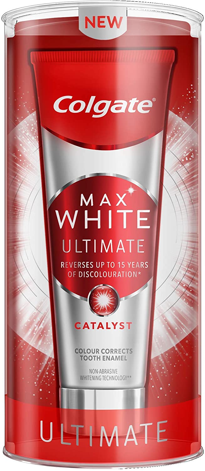 Colgate Max White Ultimate Radiance Whitening Toothpaste 75ml, 10X Whiter Teeth*, Instant Teeth Whitening Toothpaste^