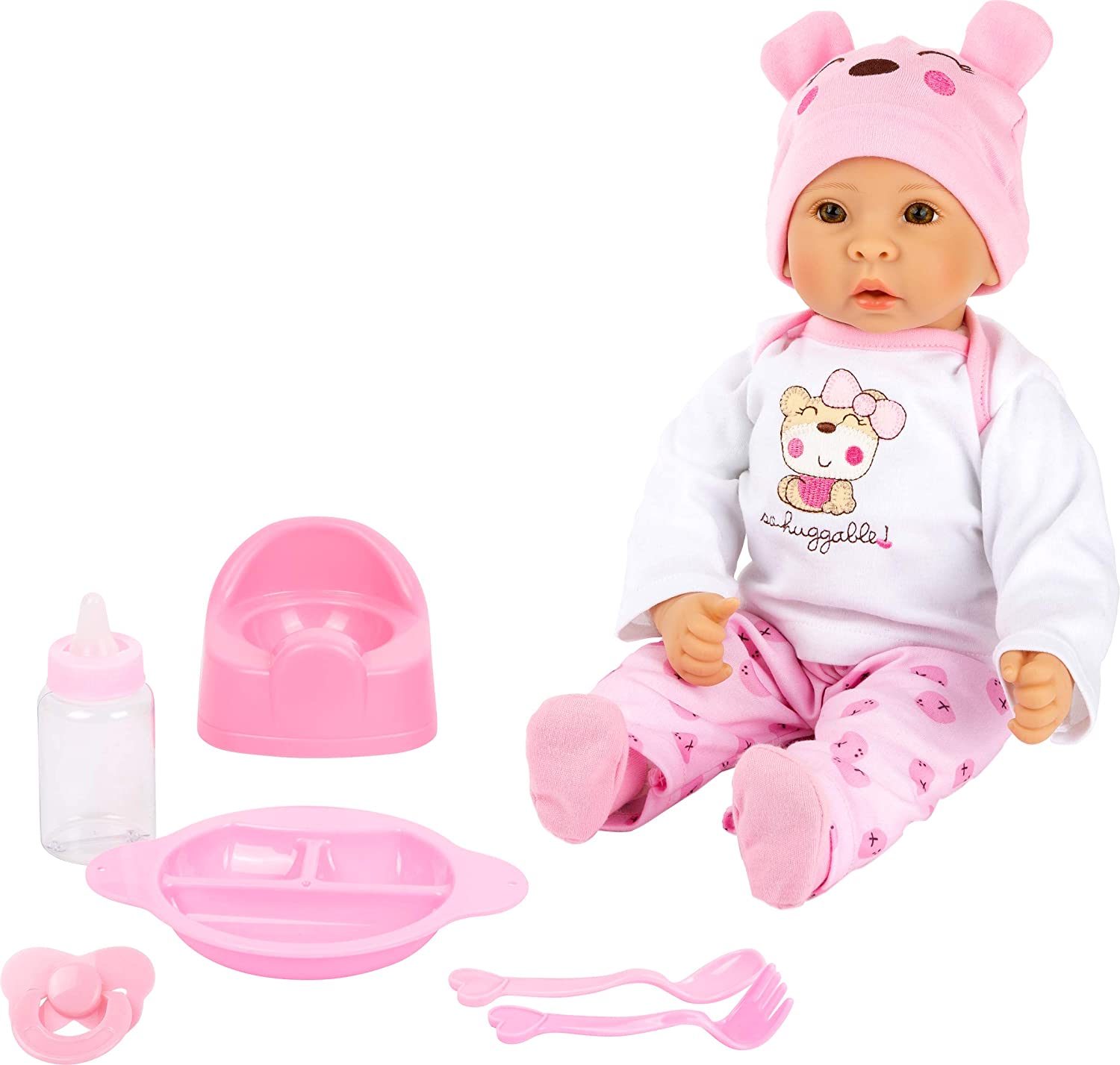 Small Foot 11522 Girl Baby Doll with Accessories, Role-Playing Toy, with Soft Body, 5 Pieces, Multicolored - Image 2