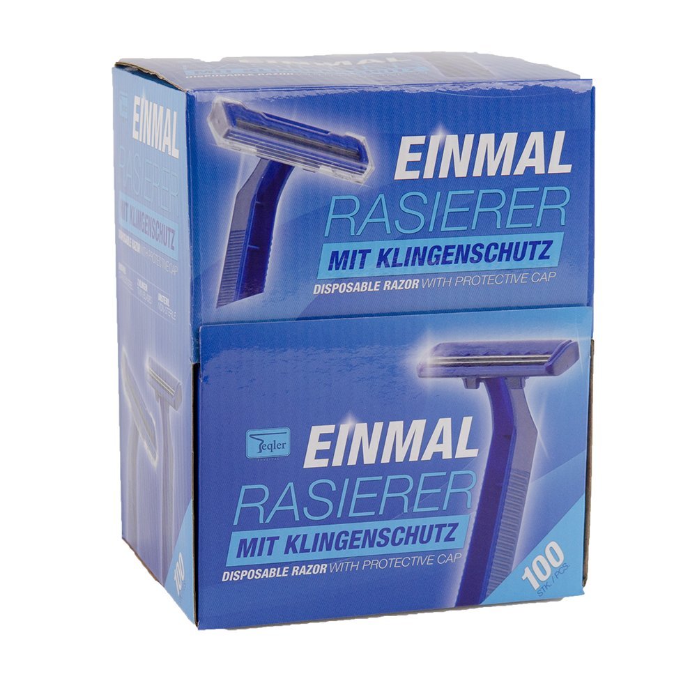 Teqler T-370650 Disposable Razors shave each hair length gently, safely and in a skin friendly manner, blue (100 per pack) - Image 2
