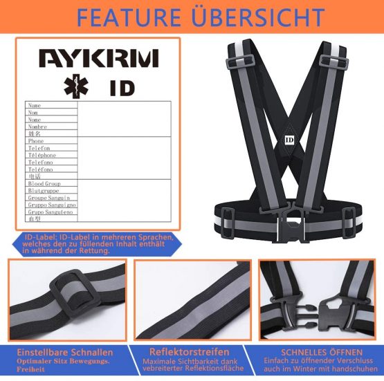 AYKRM Multiple colors optional High Visibility hi vis Reflective running safety Vest - Image 4