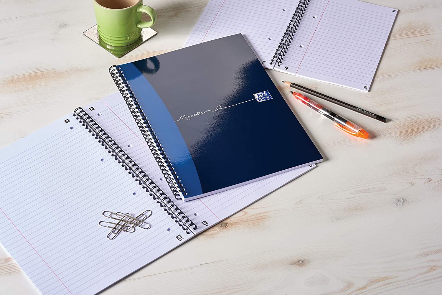 Oxford My Notes A4 Card Cover Wirebound Notebook, Ruled with Margin and Perforated, 200 Page, 1 Notebook Black - Image 4