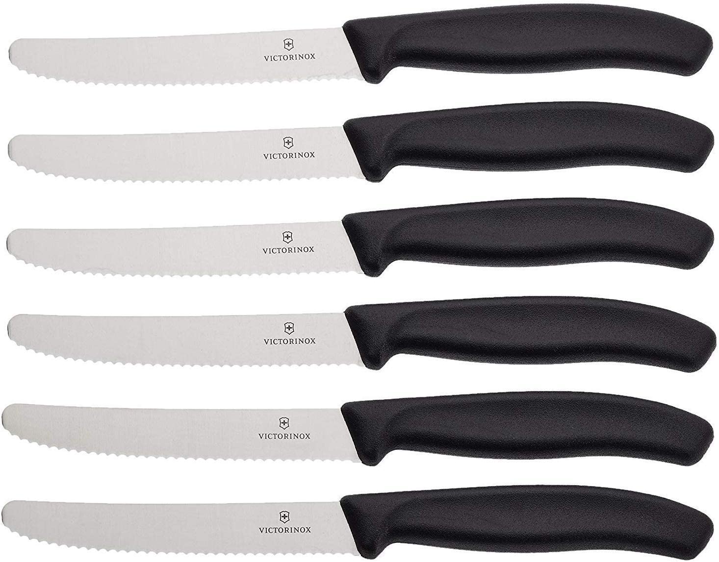 Victorinox Swiss Classic, Breakfast Knife, Bread roll Knife, Sharp Blade, Serrated Edge, 11 cm, Plastic Handle
