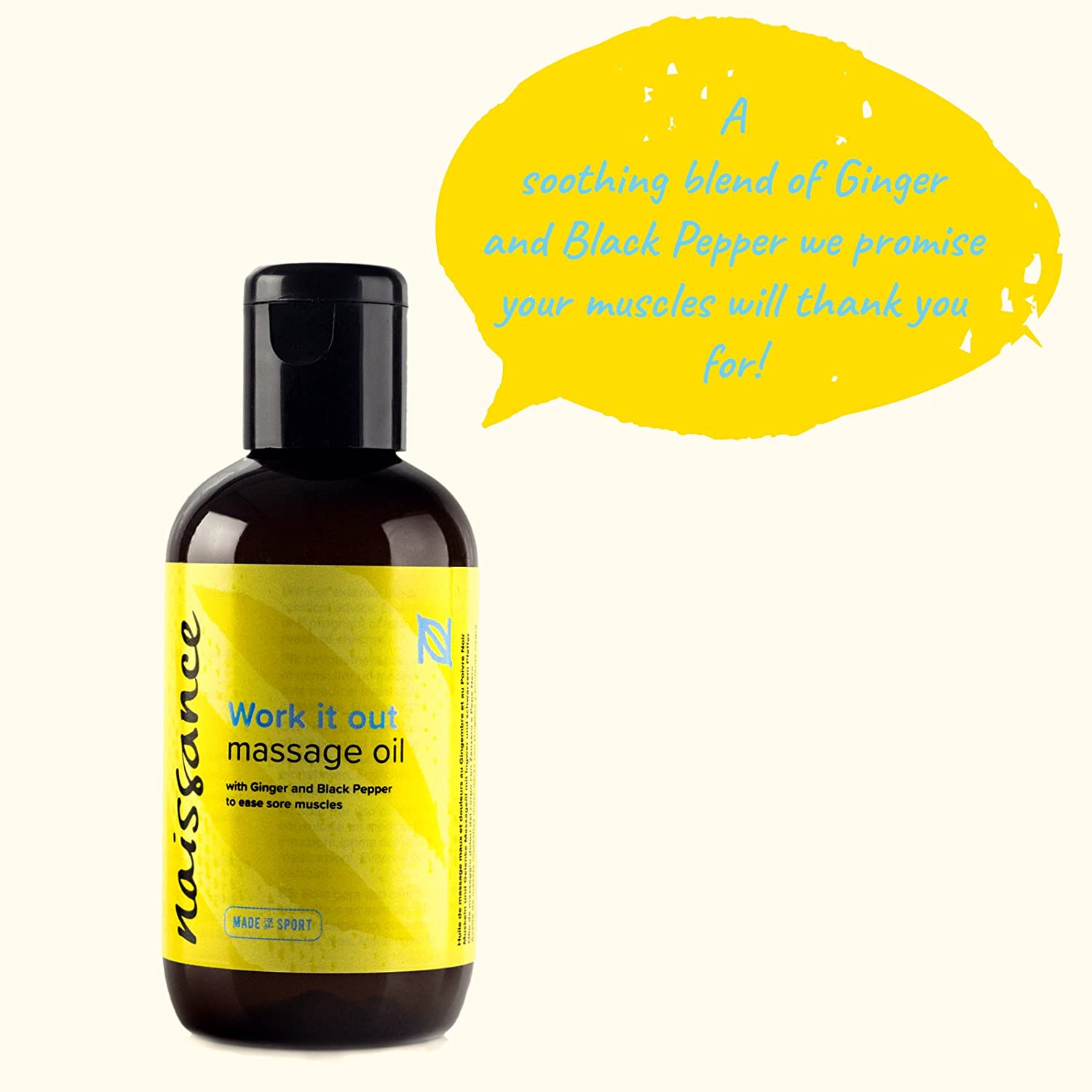 Naissance Muscle Revive Warming Massage Oil 100ml, Warming Deep Tissue Blend with Ginger, Black Pepper & Juniper - Image 4
