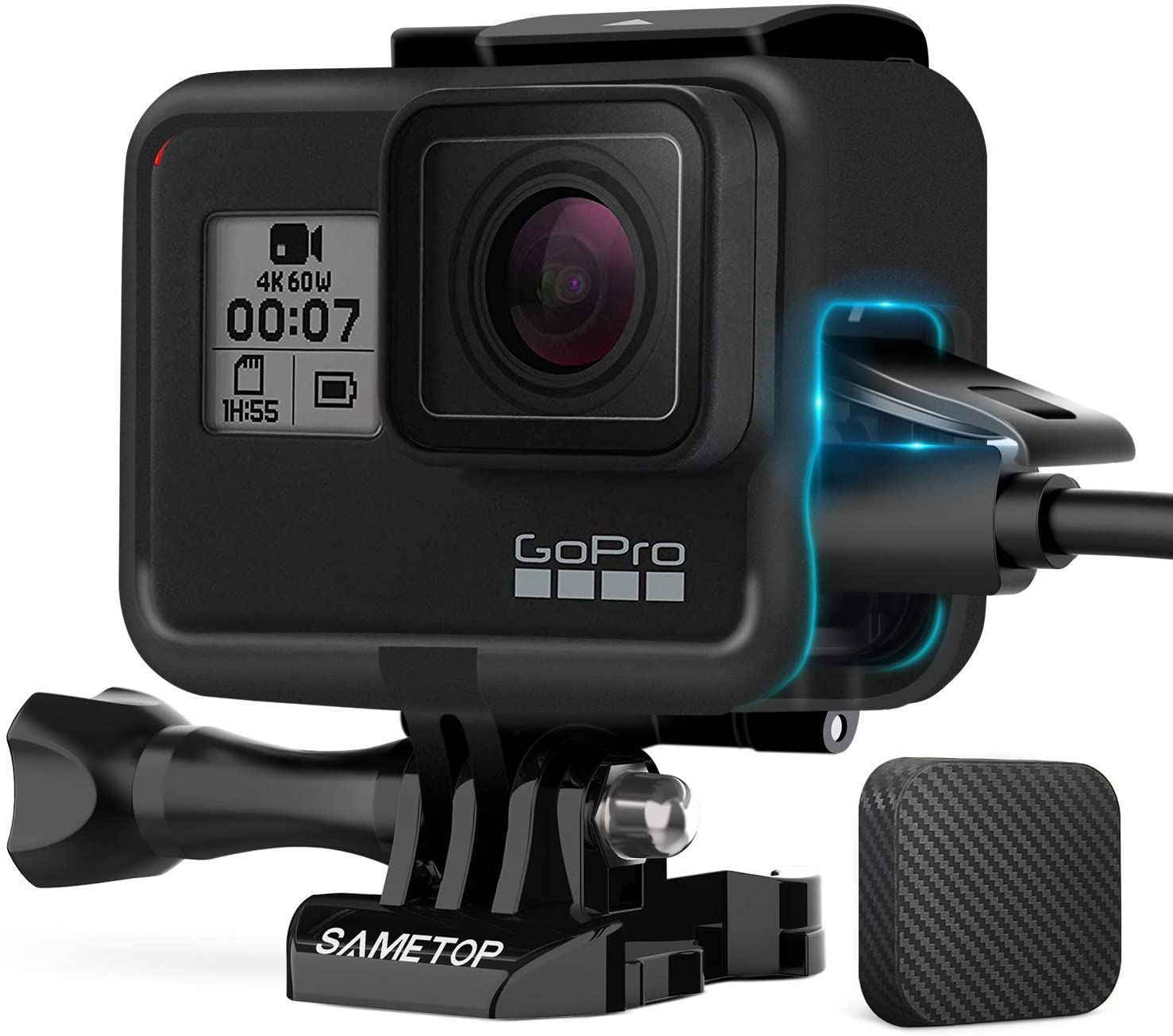 Sametop Frame Mount Case Housing Compatible with GoPro Hero 7 6 5 (2018) Cameras, Black