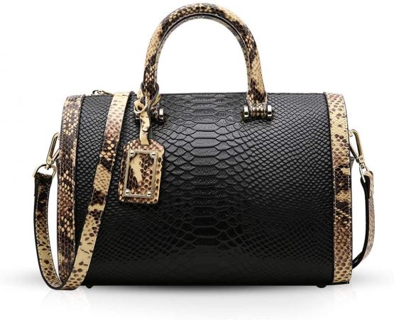 NICOLE&DORIS Vintage Ladies Handbags Genuine Leather Shoulder Bag Crocodile Pattern top Handles