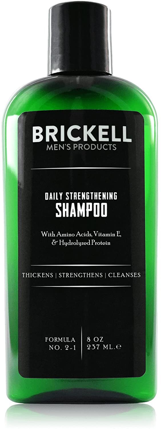 Brickell Men's Daily Strengthening Shampoo for Men Natural and Organic Featuring Mint and Tea Tree Oil To Soothe Dry and Itchy Scalp