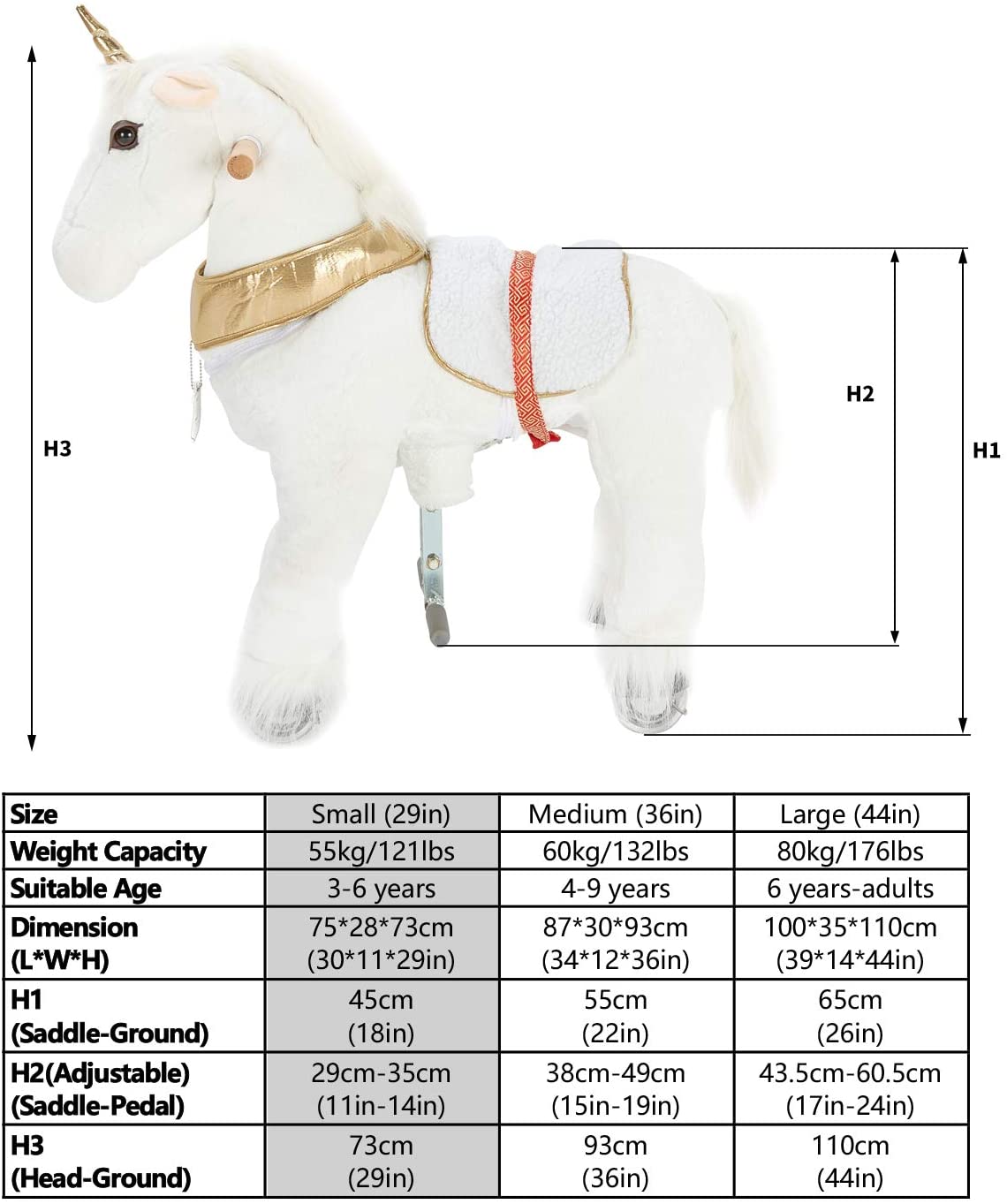 UFREE Horse Best Birthday Present for Boys. Action Pony Toy, Ride on Large 29'' for Children 3 Years Old to 6 years old - Image 4