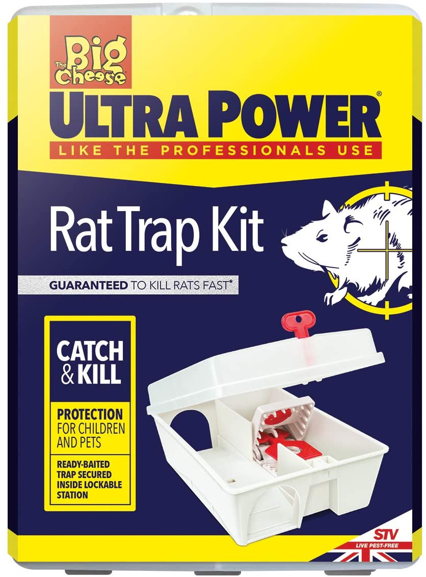 The Big Cheese Ultra Power Ready-Baited Rat Trap Kit, Reusable Rodent Trap For Indoor & Outdoor Use, Humane Pest Trap