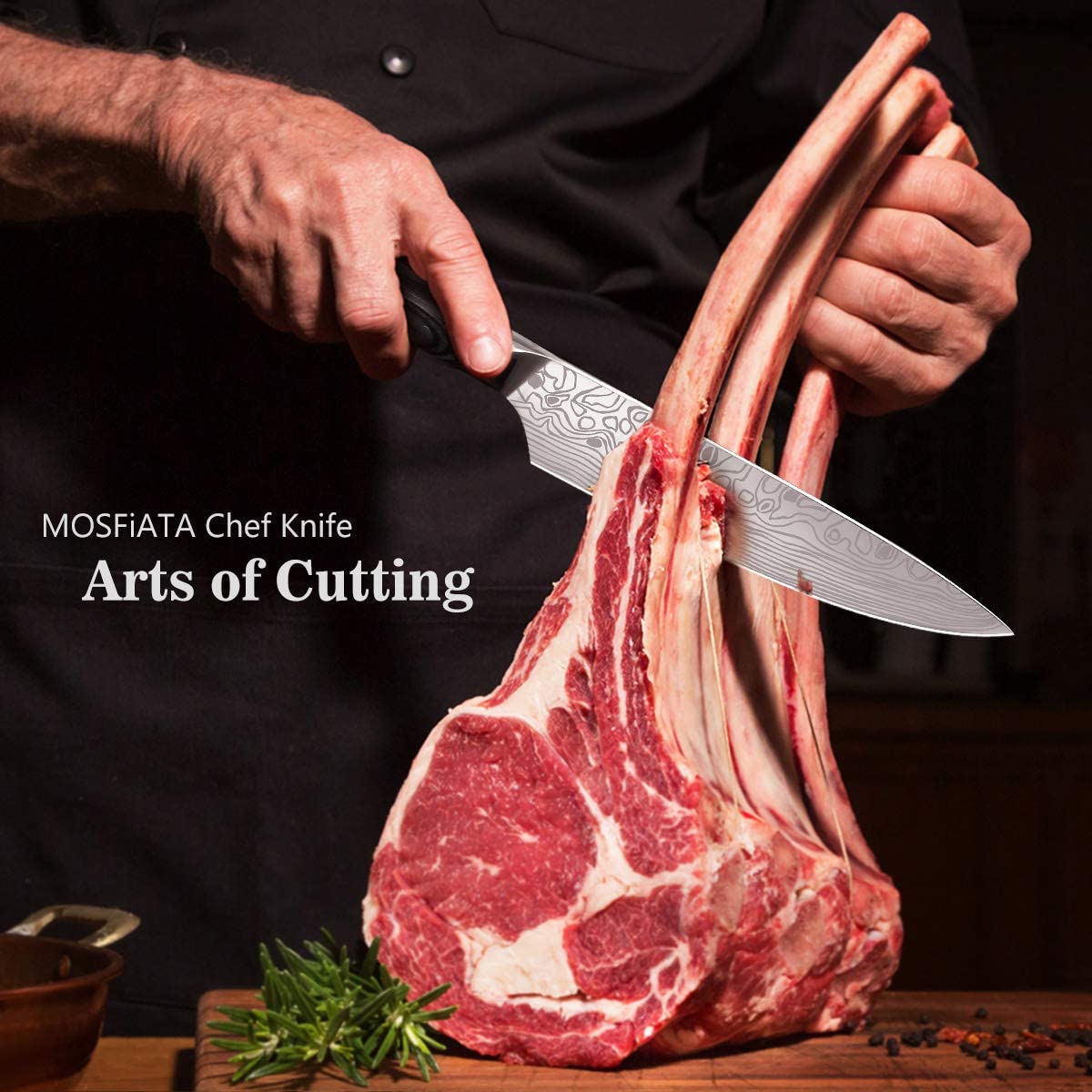 MOSFiATA Ultra Sharp Kitchen Chef Knife 8 inch, Premier High Carbon German EN1. 4116 Stainless Steel - Image 2