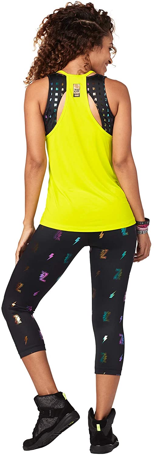 zumba loose graphic print dance fitness tank tops