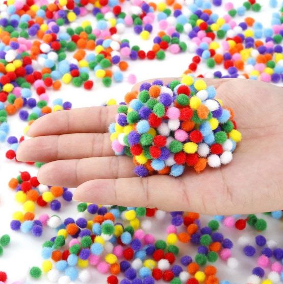 Kids B Crafty Pom Pom Crafts Small Mini Poms For Crafts - Coloured 500 Assorted Multi Colours 8mm - Children's Easter Craft - Christmas Craft - Pompom - Pompoms For Crafting - Mini Pom Poms - Image 2