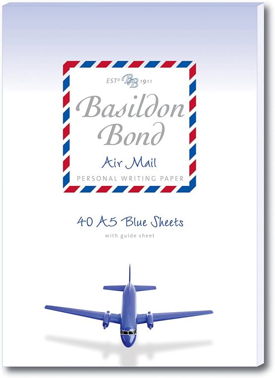 Basildon Bond A5 148 x 210 mm Writing Pad with 40 Sheets - Airmail Blue