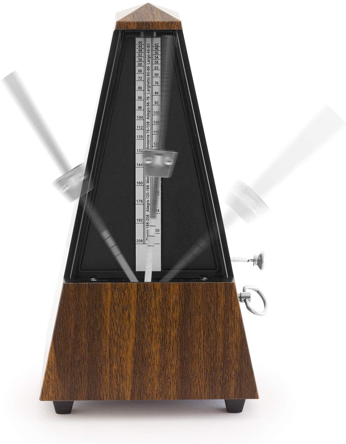 Theodore Wooden Mechanical Metronome - Classic Pyramid Style - Ideal for use with Keyboards and Pianos, Wood Effect Finish - Image 2
