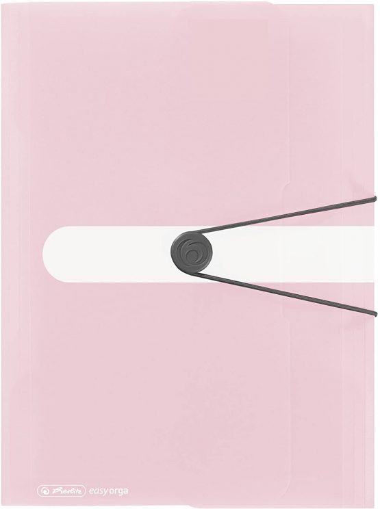 Herlitz 11408739 Elasticated Folder A4 Pack of 3 Clear Transparent Rose