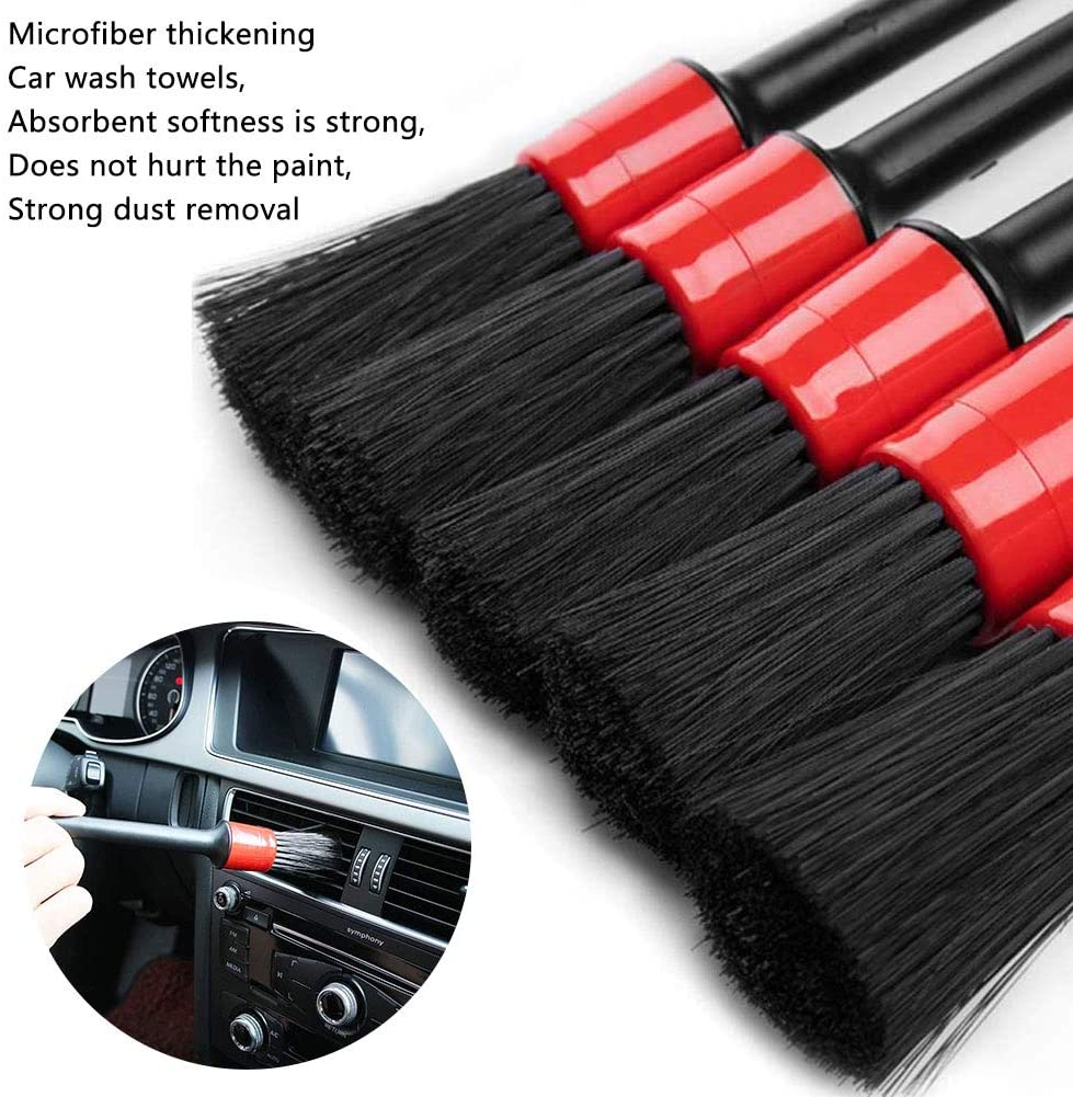 BESLIME Auto Detailing Brush Car Cleaner Brush Set Boar Hair Premium