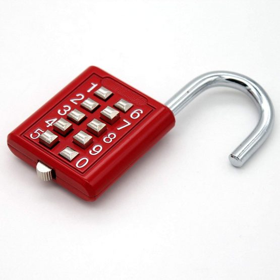 Button Combination Security Padlock Digital Lock Suitcase Luggage Cabinet Drawer Door DIY Toolbox 10-Digit Padlock, 5-Position Locking Mechanism red 5 mechanisms Key 10 Blind Old Man Fixed Gym - Image 4