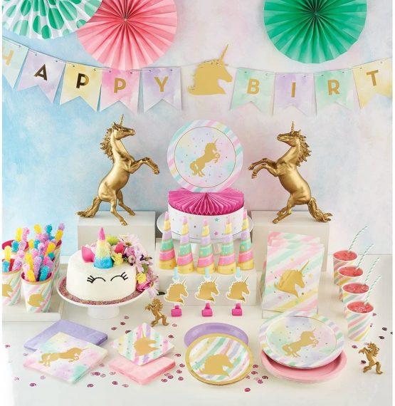 Creative Convertting Unicorn Theme Plastic Tablecover - 1 Pc - Image 2