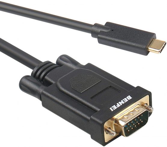 USB C to VGA Cable, BENFEI 1.8M Thunderbolt 3 to VGA Compatible for MacBook Pro 2019/2018/2017, Samsung Galaxy S9/S8 etc(Only Compact with USB C Devices which support DisplayPort Alt Mode)