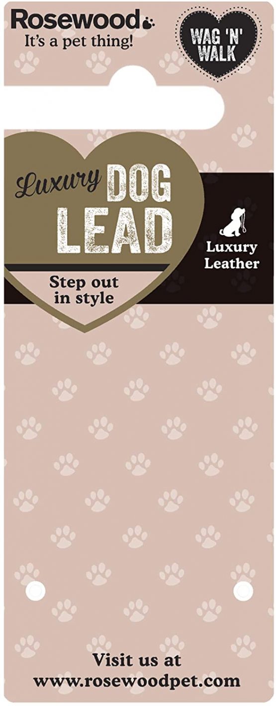 Rosewood Forest herringbone & grey leather dog lead 3/4 * 40", One Size - Image 3