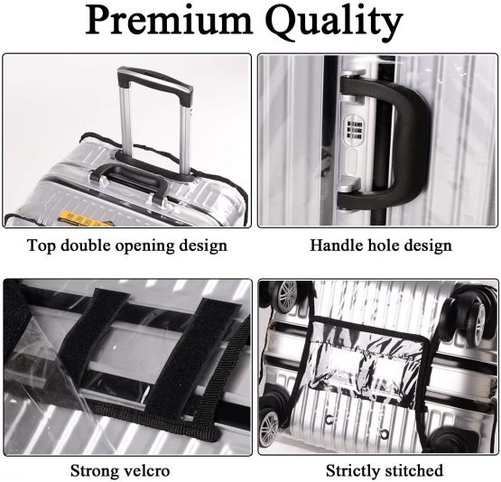 28 Inch Luggage Cover Protector Bag PVC Clear Plastic Suitcase Cover Travel Luggage Sleeve Protectors - Image 3