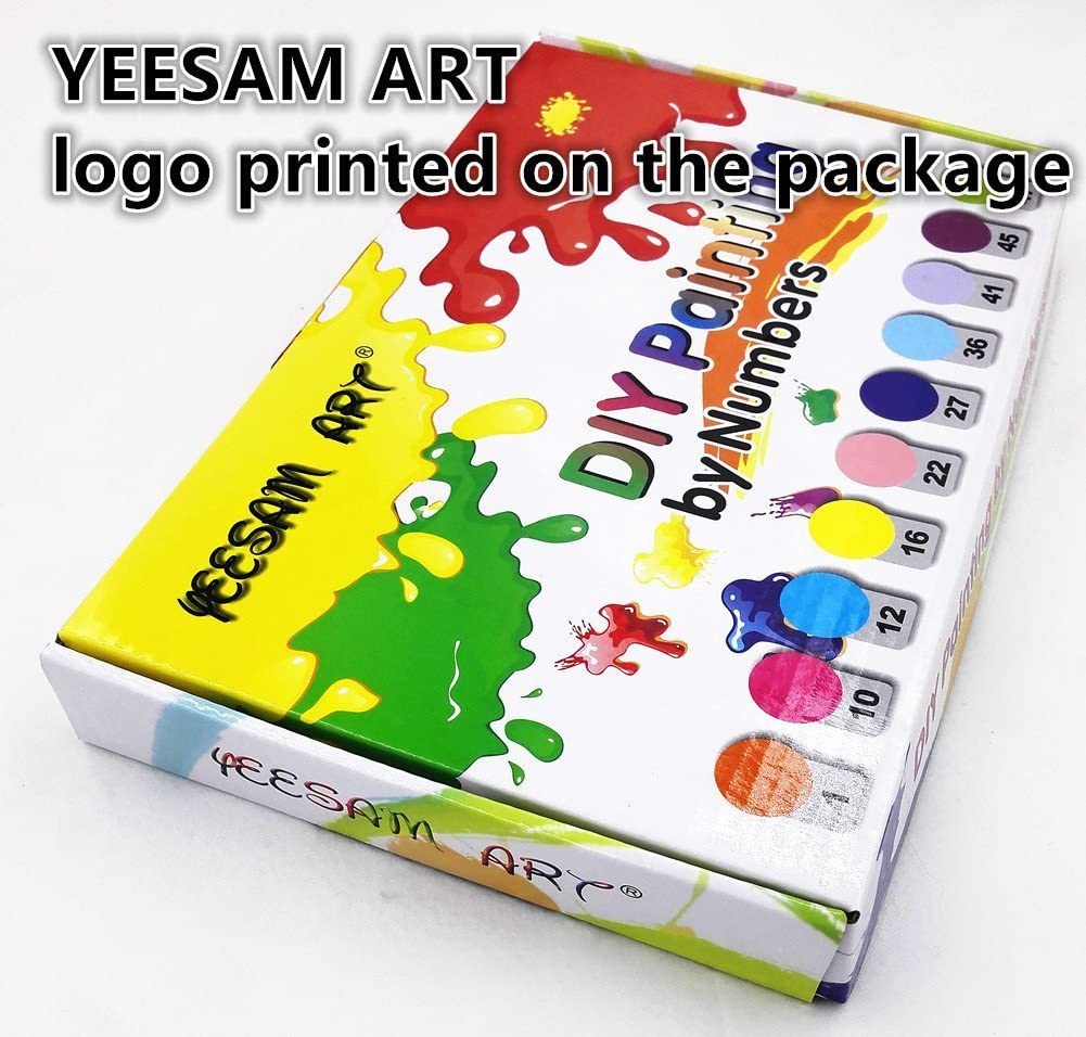 YEESAM ART Paint by Numbers for Adults Beginners Snow Wolves Forest Animal 16x20 inch Linen Canvas Acrylic DIY Number Painting Kits Wall Art Decor Gifts - Image 4