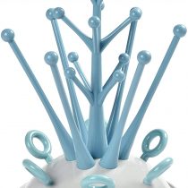 BÉABA - Baby Bottle rack - For drying 6 bottles and accessories - Removable water collection tray - Practical and clever - Blue