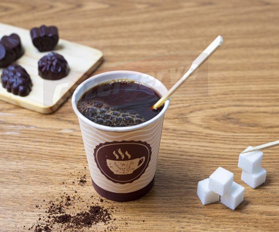 Disposable Paper Hot Coffee Tea Drinking Cups 8oz - 228ml (100 Pack) - Image 2