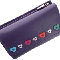 Mala Leather LUCY Collection Soft Leather Tri Fold Purse with RFID Protection 3235_30 Purple