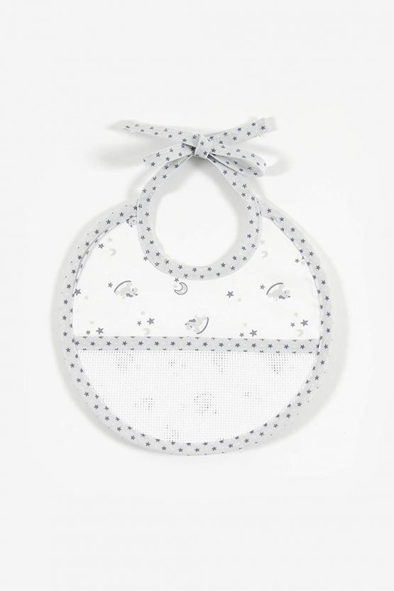 DMC Birth Bib Grey, Cotton