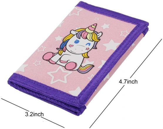 RFID Wallet, Cute Cartoon Wallet with Zipper for Kids, Unicorn - Image 3