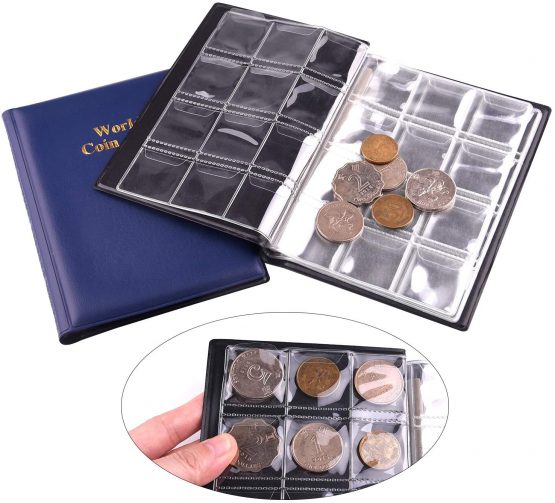 TUPARKA 2 Pack Coin Collection Album 480 Coin Holders Can Hold 50P and 2 Pound Coins (Black and Blue) - Image 3