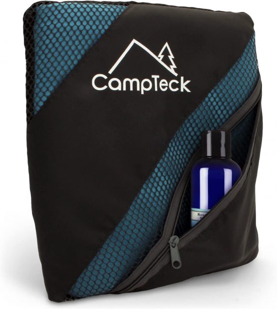 CampTeck U6829 Microfibre Yoga Towel for Yoga Mat (184x62cm) Non Slip Yoga Towel for Hot Yoga, Bikram Yoga & Power Yoga with Carrying Bag – Blue - Image 4