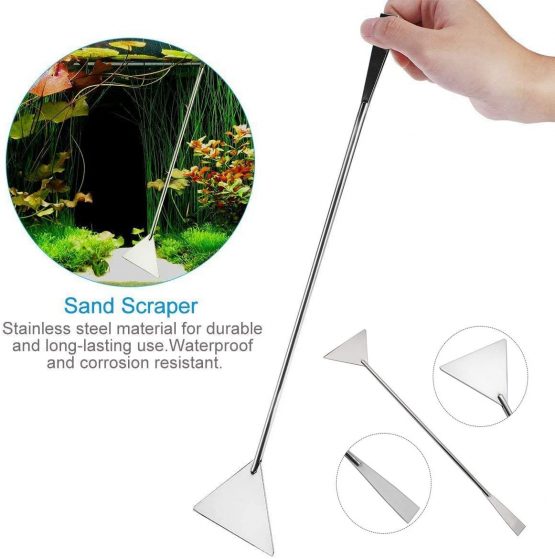LONDAFISH Fish Tank Stainless Steel Plant Tool Set Aquarium Aquascaping Tweezers Scissors Kit 3 in 1/5 in 1/Substrate Spatula (5 in 1) - Image 3
