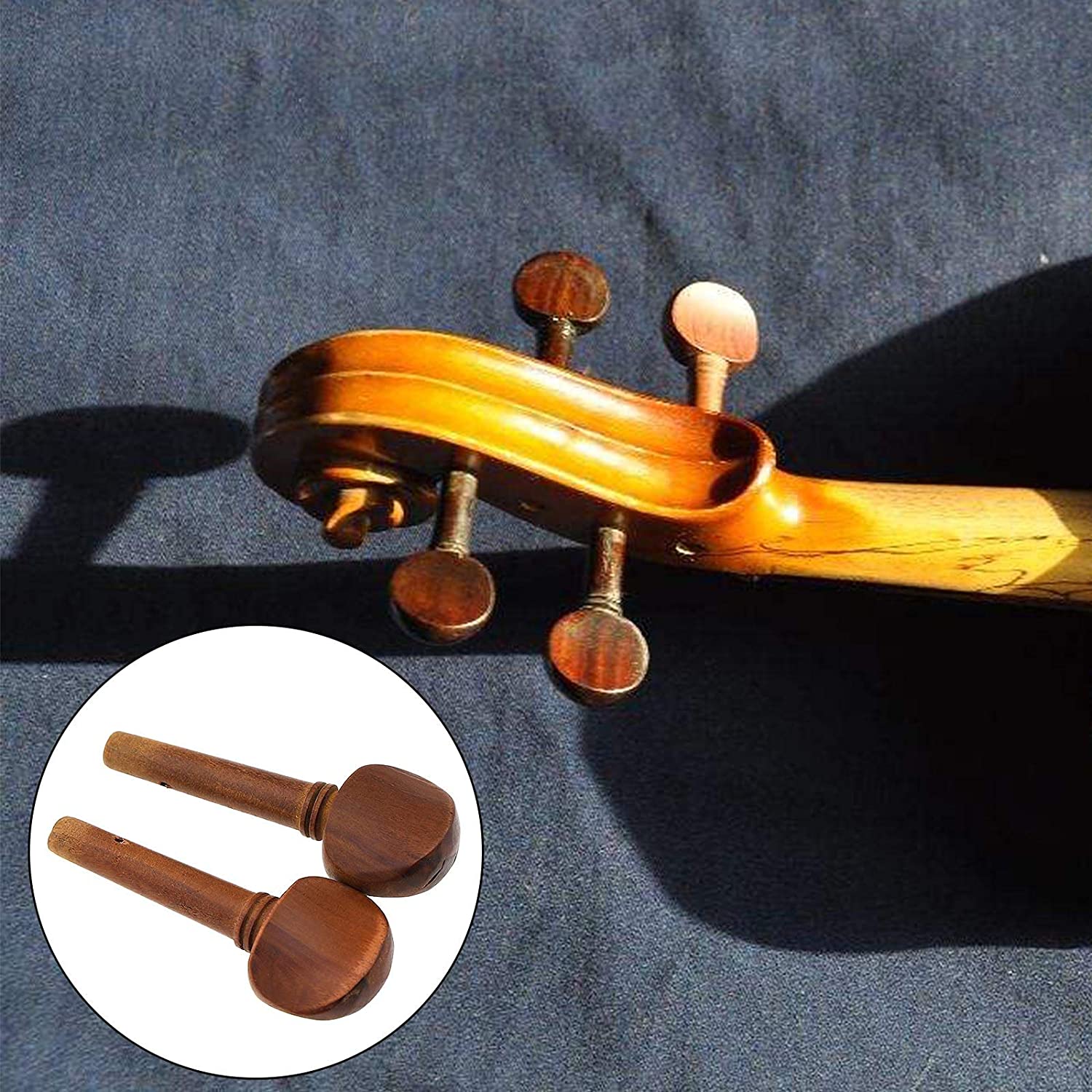 OTOTEC 4pcs Violin Fiddle Tuning Peg Set 4/4 Size Wooden Replacement Jujube Wood, 44655 - Image 3